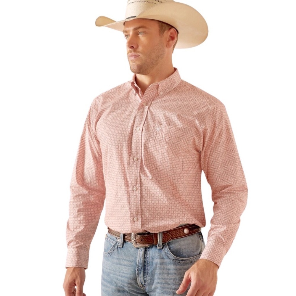 Ariat Ginger Nut Derrick Men's Classic Fit Collared Long Sleeved Button Down